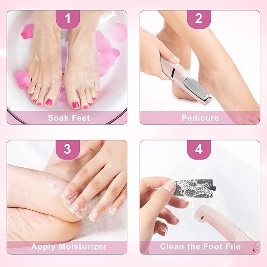 Picture of Electric Foot Callus Remover Foot Dead Skin Remover Rechargeable Foot Scrubber Grinder Professional Pedicure Tools Feet Care 