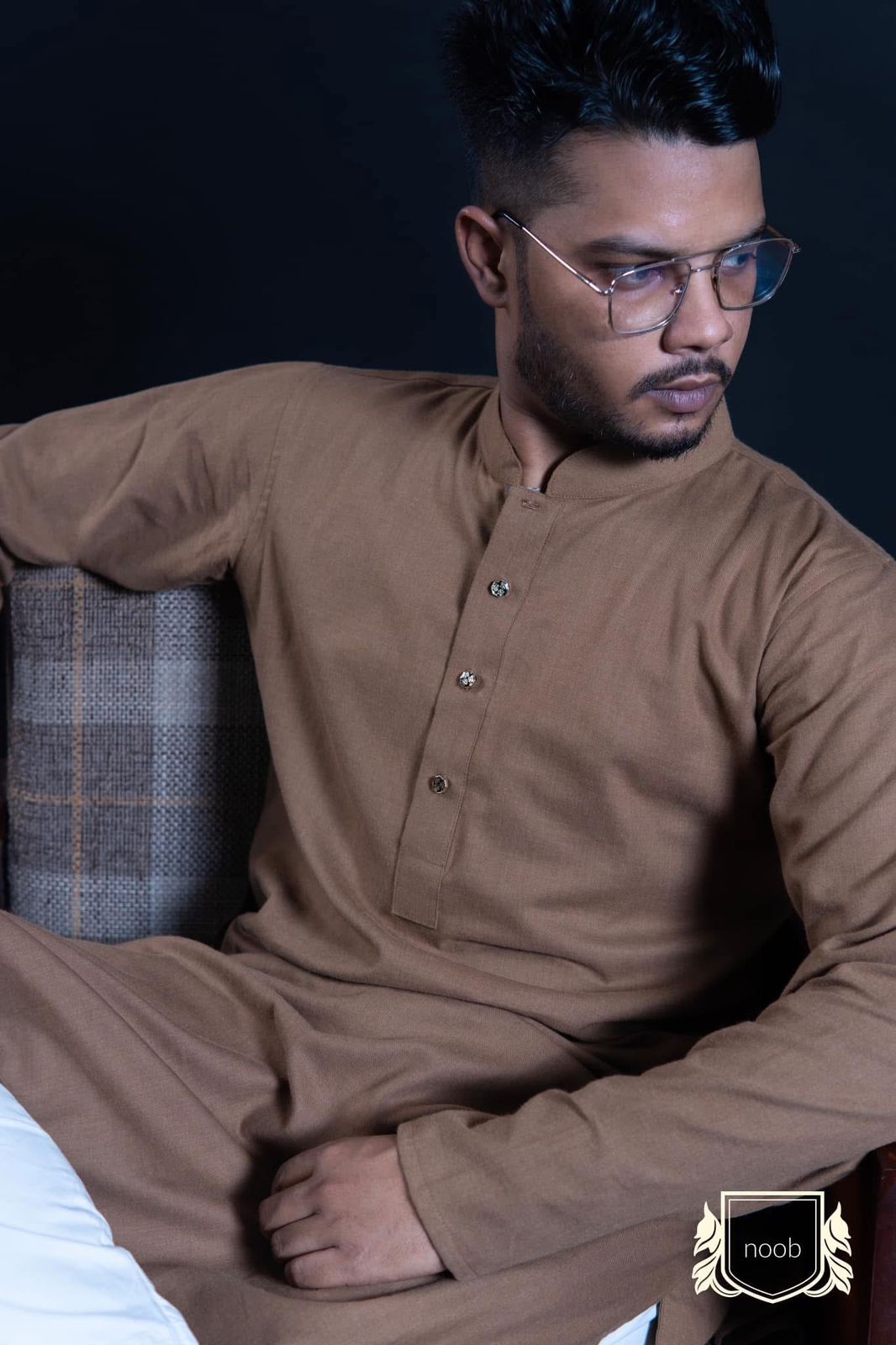 Picture of Noob Emame Mart Premium Soft Cotton Exclusive Design New Panjabi. Stylish and Trendy Panjabi for Men. Brown
