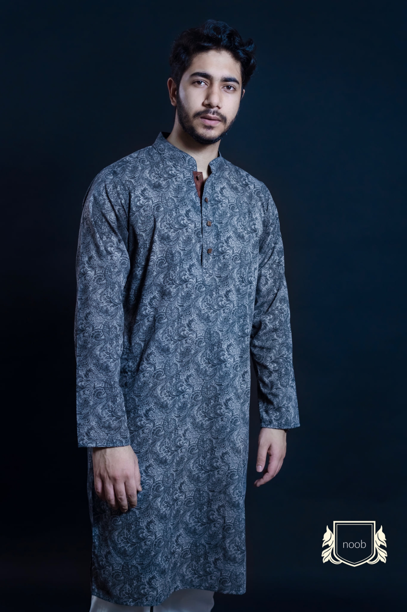 Picture of Noob Men’s Color Regular Fit Premium Panjabi Soft Cotton Exclusive Design Black