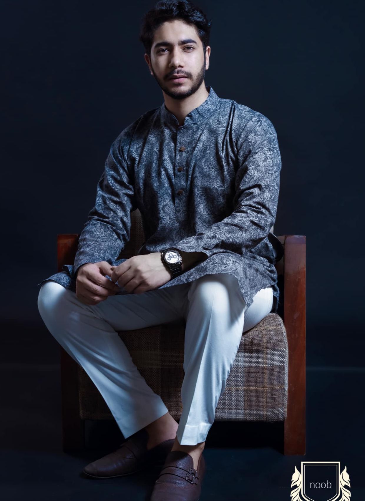 Picture of Noob Men’s Color Regular Fit Premium Panjabi Soft Cotton Exclusive Design Black
