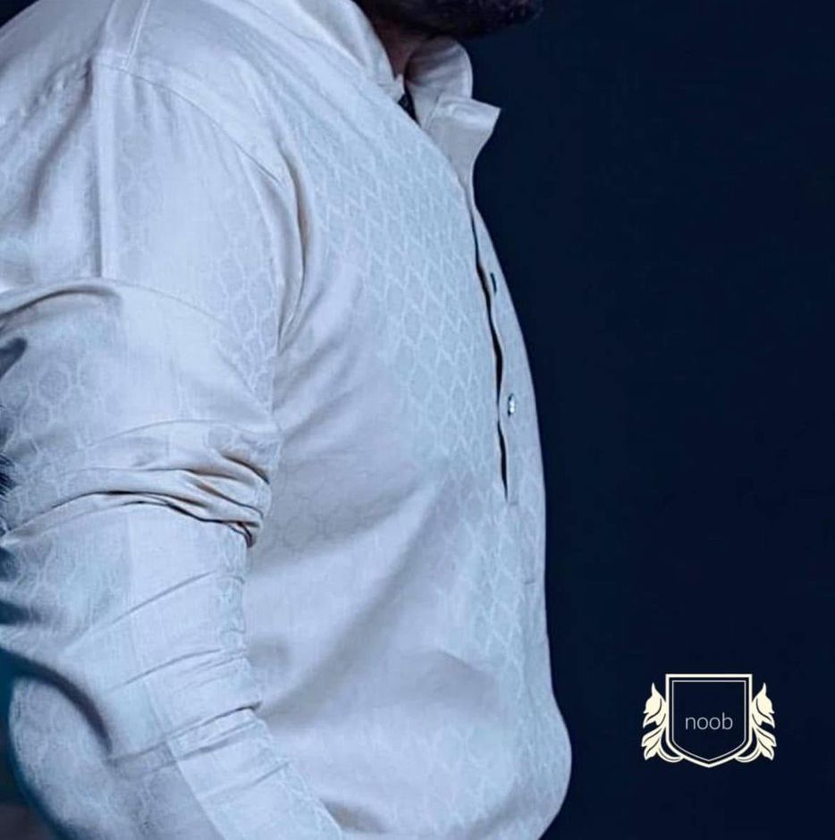 Picture of Noob Emame Premium Soft Cotton Exclusive Design New Panjabi, Noob Men’s Bone Color Regular Fit Premium Panjabi is a perfect blend of timeless tradition and everyday comfort 