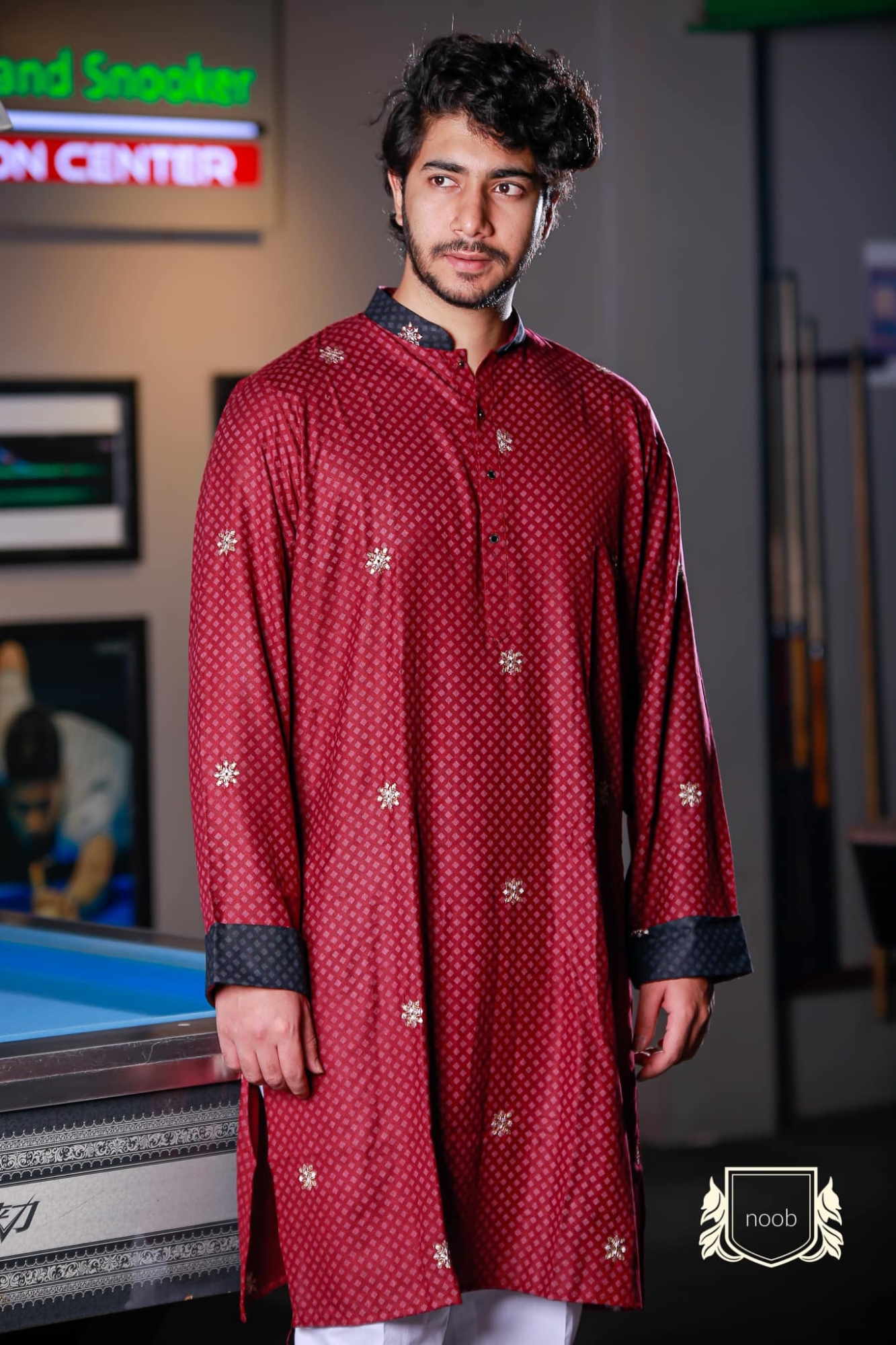 Picture of Premium Quality Red Color Semi Long Panjabi. Regular Fit Premium Panjabi Red