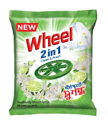 Picture of Wheel Washing (Detergent) Powder 2in1 Clean & Fresh 200g (Bundle of 4)
