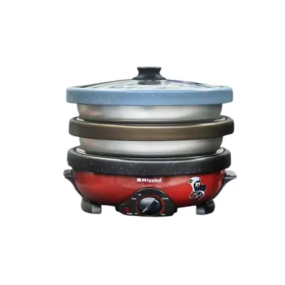 Picture of Miyako Multifunctional 3.5Ltr Electric Curry Cooker 3 Pot With 3 Glass Lid-MC-400T 