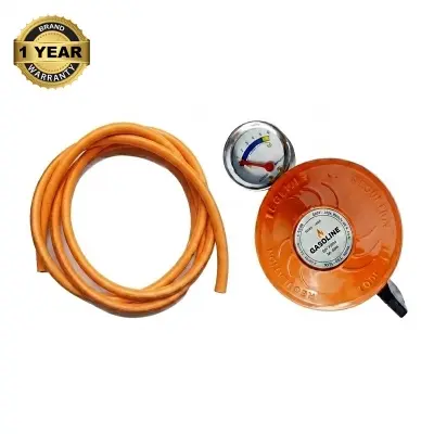 Picture of LPG 22mm Gas Regulator with Meter & 6Ft Hose Pipe (2Pcs Set) – Gasoline