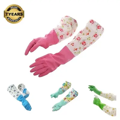Picture of High Quality Long PVC Kitchen Gloves 2Pcs, Silicone Dishwashing Kitchen Hand Gloves