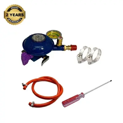Picture of LPG Gas Safety Device 5 in One Package Low Pressure with 6Ft Safety Pipe, 2 Clamps & Screwdriver for Home Safety – Eurogas