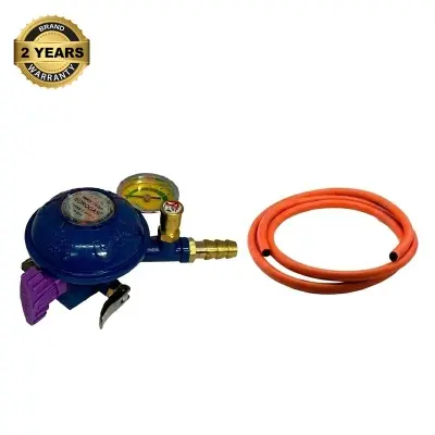 Picture of Safety Regulator with Single Burner Stove – Auto Shut Off – 6ft Gas Pipe Set – Best Price Package – Eurogas