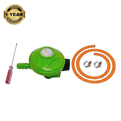 Picture of LPG Gas Regulator Low Pressure for Cylinder 6 Feet Safety Pipe Without Meter Made in Malaysia Gasoline