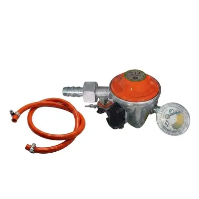 Picture of LPG Gas Safety Device Regulator 22mm with Leak Sensor and Meter 6ft Hose Pipe Hot Package IGT
