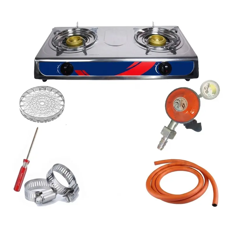 Picture of LPG Gas Safety Regulator 22mm with Meter & Auto Shut Off – 6 Feet Hose Pipe, 2 Clamps, Screwdriver – 5 in 1 Package – IGT