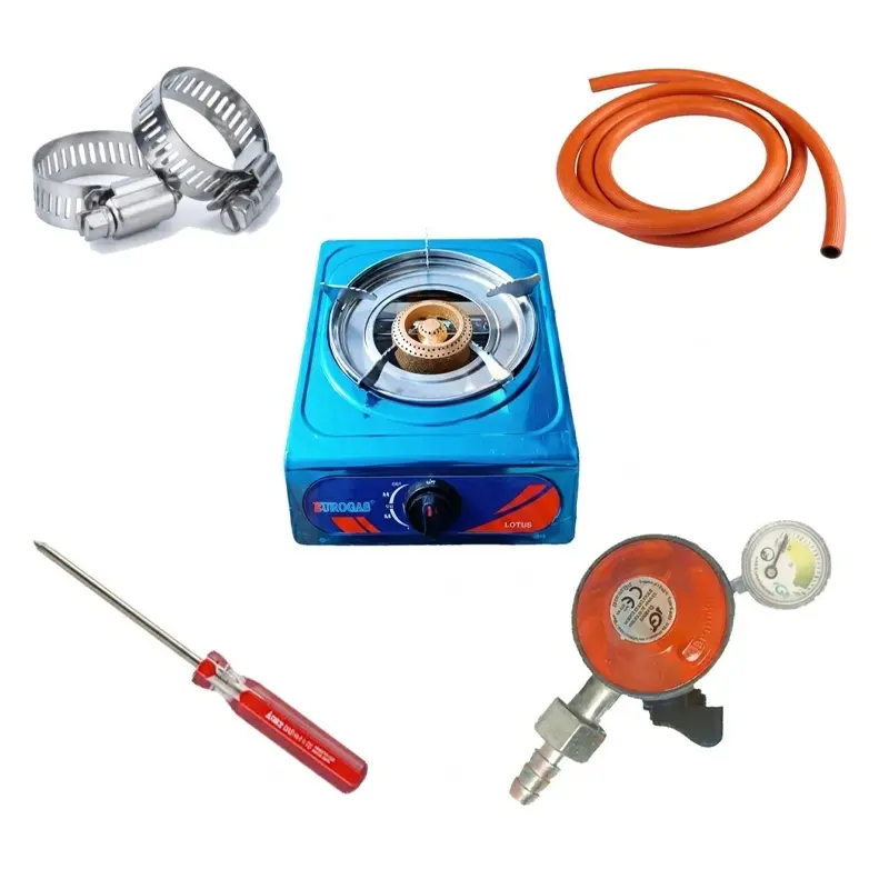 Picture of LPG Gas Safety Device Regulator 22mm with Leak Sensor and Meter 6ft Hose Pipe Hot Package IGT