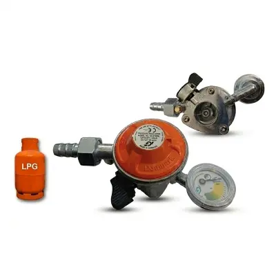 Picture of LPG Gas Safety Regulator 22mm/20mm Family Package for Kitchen Use, Made in Denmark by IGT