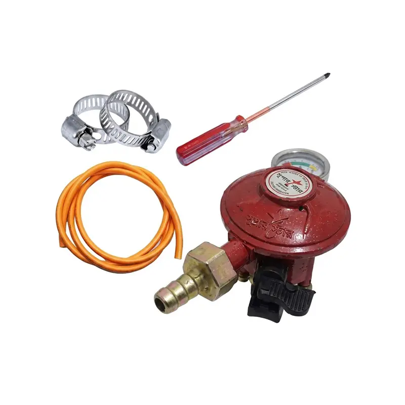 Picture of Gas Safety Sensor Regulator with 6ft Pipe Leak Proof for LPG Cylinder Hot Package Superstar Made in Pakistan