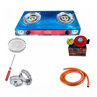 Picture of LG Double Gas Stove Combo 22MM LPG Safety Regulator Low Pressure Family Package with All Accessories All Time