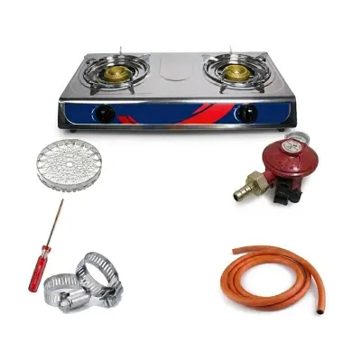 Picture of LPG Gas Safety Sensor Regulator with Double Stove Standard Size 1 Year Replacement Warranty Family Package by Superstar