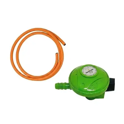 Picture of Complete LPG Gas Regulator Family Package Low Pressure Includes LG Double Burner Stove 2 Gas Saving Nets Clamps Screwdriver 7ft Safety Pipe Gasoline