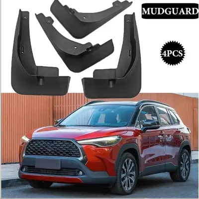 Picture of 4Pcs Front & Rear Mud Flaps Guards Mudguard Fits For Toyota Corolla cross Car exterior Accessories high quality plastic dust protector