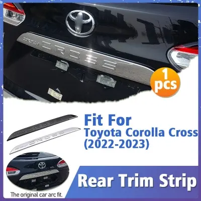 Picture of Toyota Corolla Cross 2022 2023 ABS Rear Trim chrome/carbon Rear Boot Strip for Rear Logo Strip Trim and Tailgate Trim Styling Decoration