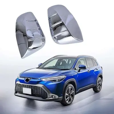Picture of Toyota Corolla Cross carbon fiber / Nickle Silver mirror cover Side rare view crome crbon / nickle mirror protection cover monster 3 shade mirror cover Elite Auto BD exclusive car decoration modification accessories exterior items