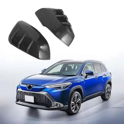 Picture of Toyota Corolla Cross carbon fiber / Nickle Silver mirror cover Side rare view crome crbon / nickle mirror protection cover monster 3 shade mirror cover Elite Auto BD exclusive car decoration modification accessories exterior items