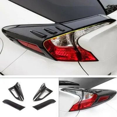 Picture of Toyota C-HR Back Light carbon fiber / nickle silver Guard casing car exterior body decoration accessories for Sports look