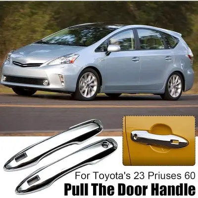 Picture of for Toyota Prius 2010‑2016 Car Exterior Door Handle Cover Adhesive with Caps Chrome Replacement