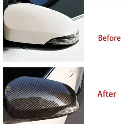 Picture of Toyota Allion, Premio, Axio, Fielder, Prius carbon fiber / Nickle Silver mirror cover Side rare view crome crbon / nickle mirror protection cover