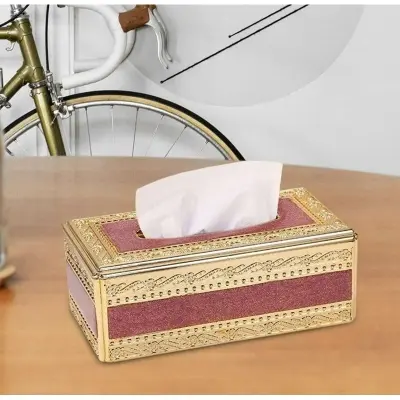 Picture of Luxury E Style Tissue Box Fashion High Grade Home Office KTV Hotel Car Facial Tissue Box Case Holder