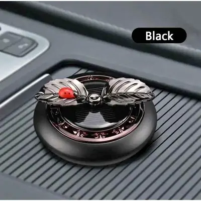 Picture of Car Air Freshener Rotating Solar Leaf Aromatherapy Diffuser Scent Decoration with Scent Tablet Accessory Ornament Relieve Refresh for Auto Car Home Office (Black,Silver,Red,Golden)