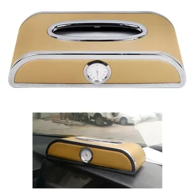 Picture of Car Deshboard tissue box with luxury pu leather box beige