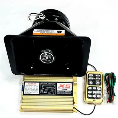 Picture of X5 200W wireless remote control car alarm ambulance fire engine warning siren amplifiers with microphone