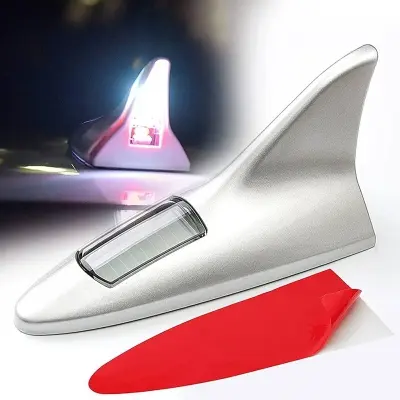 Picture of Litanglee Car Styling Car Shark Fin Antena Led Solar Energy Wireless Remote Control Fin Roof Aerials
