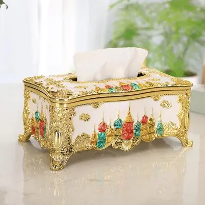 Picture of Royal Tissue Box Holder, Luxurious European Style Tissue Box Cover, Magnet Opening