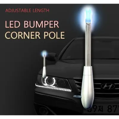 Picture of Vehicle Elasticity Bumper Corner Pole Safety Pole with LED Light for Universal Car
