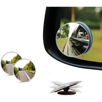 Picture of 2 Pcs 360° Rotate Car & Bike/Motorcycle Heavy Power Blind Spot Mirror Glass For Looking View