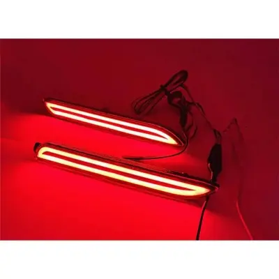 Picture of Pair Car LED Rear Bumper Reflector Brake Lights Red Lamp