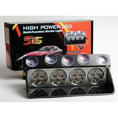 Picture of 16LED Windshield Sucker Car Flash Light - Red Blue