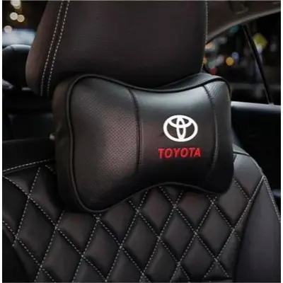 Picture of Japanese Leather Car Neck Pillow, Headrest pillow (2 Piece) - Black
