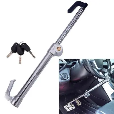 Picture of Steering Wheel Lock High Security Stainless Steel Steering Wheel Locks Double Hook Locks for Almost Cars