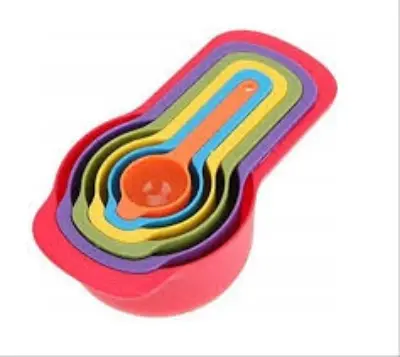 Colorful 6 Piece Kitchen Cooking Plastic Measuring Spoons & Cups Set China