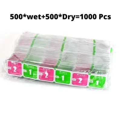 Picture of 500 Set (1000 pcs) Mobile Laptop Screen/glass cleaner wet & dry Wipes.