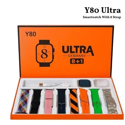 Picture of Y80 Ultra Smartwatch with 8 Strap bluetooth Calling Smartwatch 2.02" Display