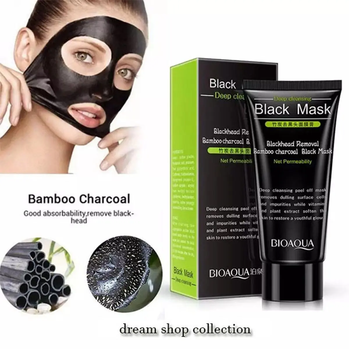Picture of BIOAQUA Bamboo Charcoal Blackhead Acne Treatment Peeling Mask-60gm