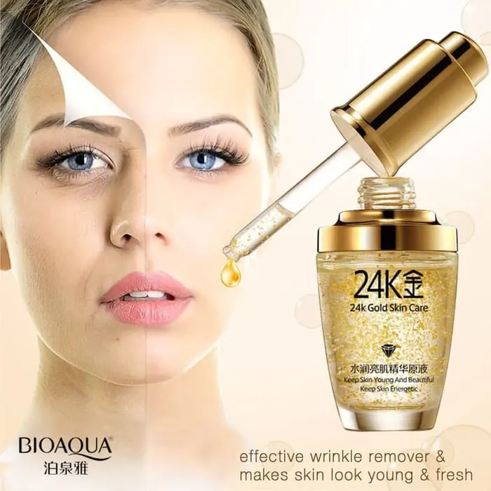 Picture of BIOAQUA 24K Gold Skin Care Anti Aging 24K Gold Serum Face Serum with Hyaluronic Acid and Collagen Anti-aging Serum -30ml