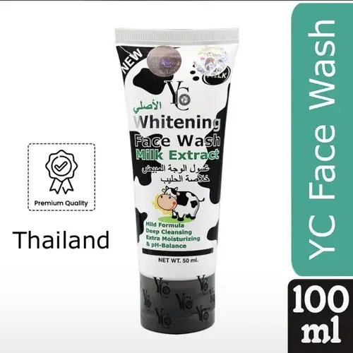 Picture of YC Whitening Face Wash with Milk Extract - 100 ML Deep Cleansing Extra Moisturizing