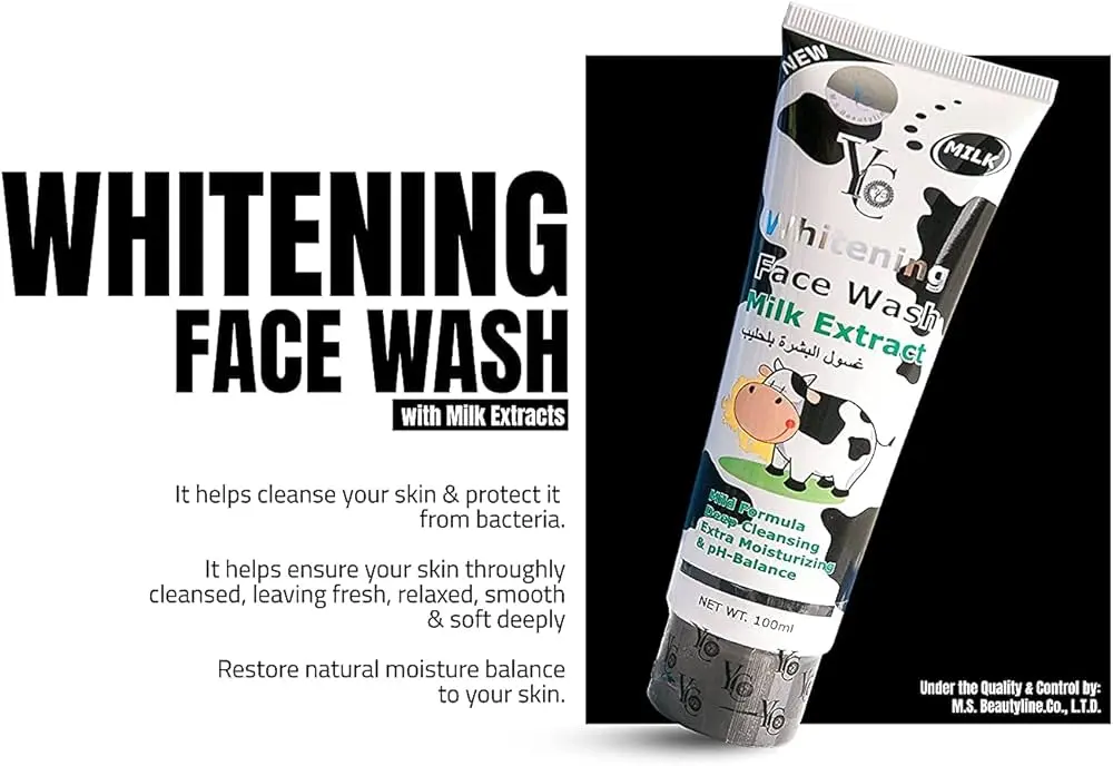 Picture of YC Whitening Face Wash with Milk Extract - 100 ML Deep Cleansing Extra Moisturizing