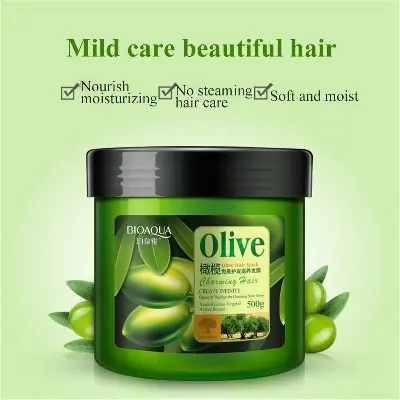 Picture of BIOAQUA Olive Oil Hair Mask Moisturizing Deep Repair Frizz For Dry Damaged Hair Smooth Hair Conditioner