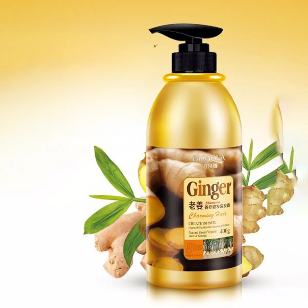 Picture of BIOAQUA Ginger Shampoo for Hair Fall Solution- 400gm
