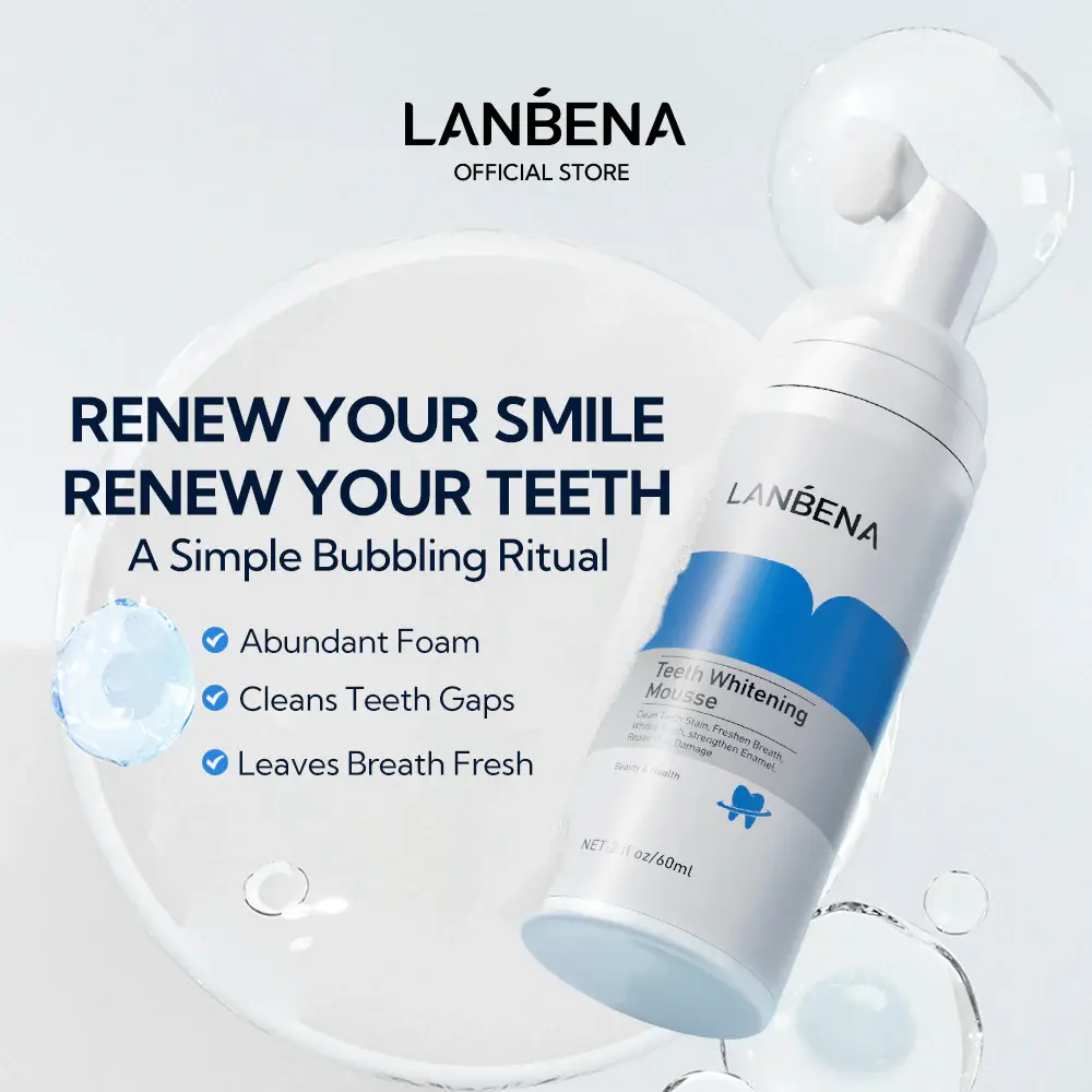 Picture of LANBENA TEETH WHITENING MOUSSE TOOTH WHITENING DENTAL TOOL CLEANING WHITE TEETH ORAL HYGIENE TOOTHPASTE BLEACHING REMOVE STAINS-60GM
